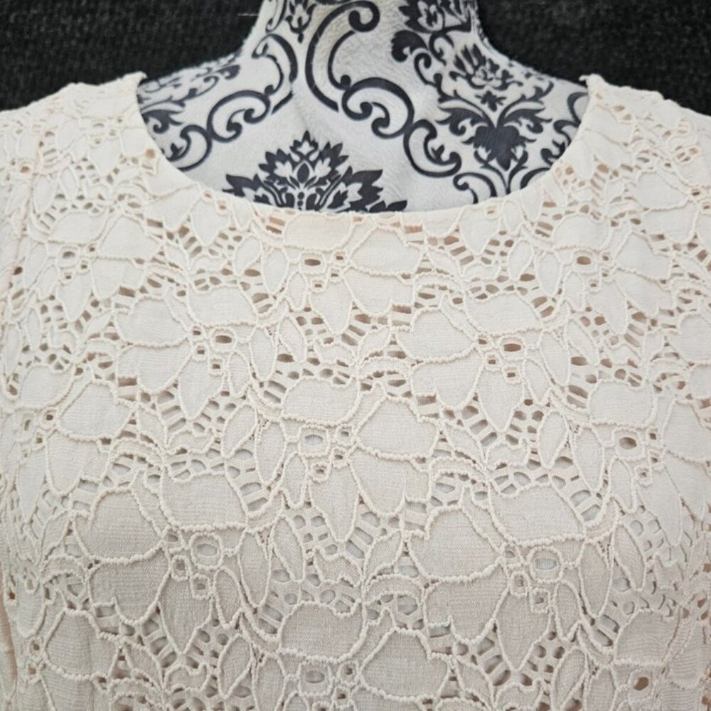 Alfani Off-white Sleeveless Lace Dress Size 12 - Picture 2 of 4
